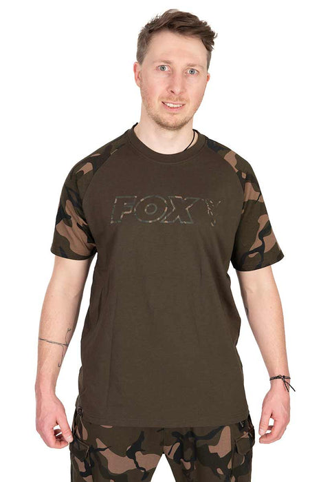 Fox Camo Outline Print T Shirt Khaki